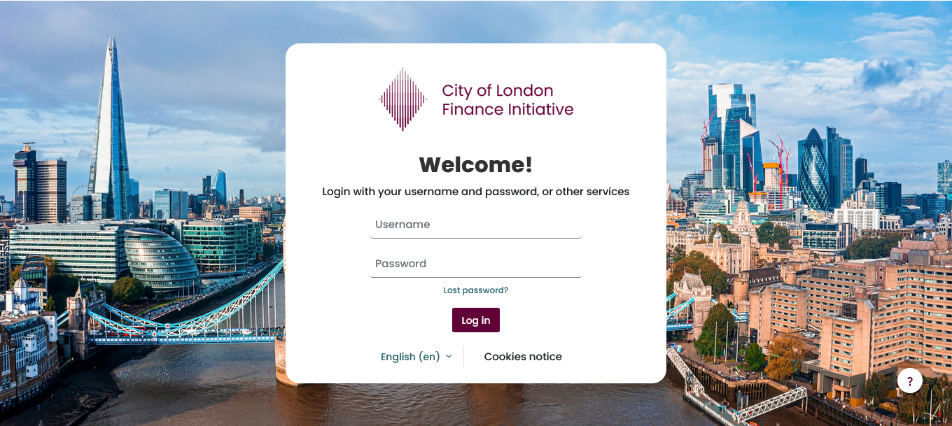 CLFI Executive Learning Portal — Login Screen